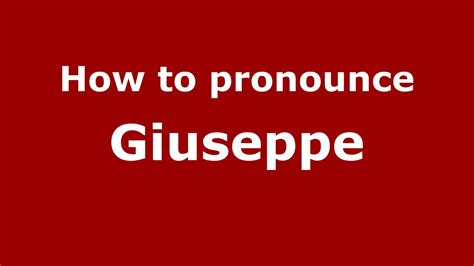 giuseppe pronunciation